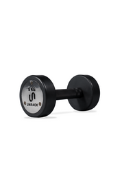 Black dumbbell with '5 KG' marking on a white background