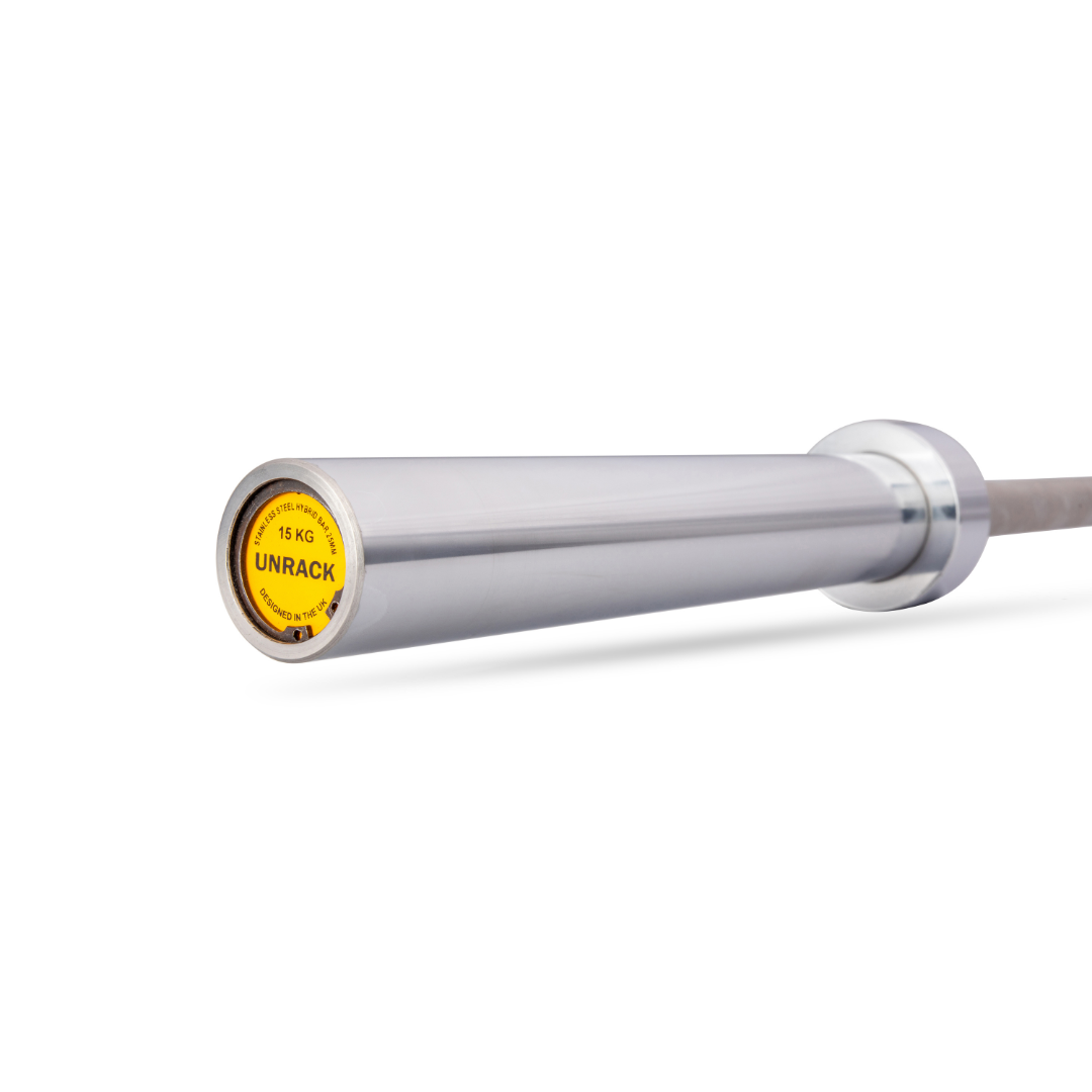 Unrack Hybrid Barbell, 15 KG Olympic Barbell, Stainless Steel