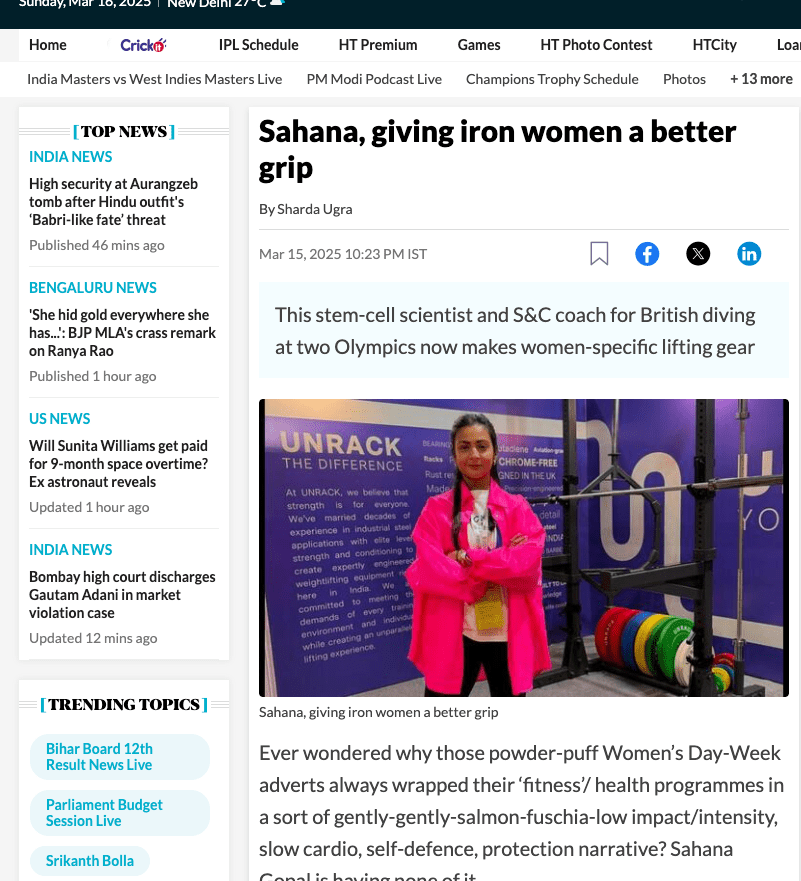 Hindustan Times Feature - UNRACK