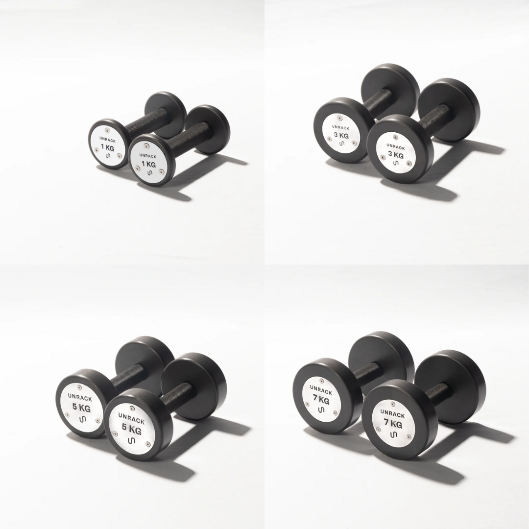 Unrack NoChrome Steel Dumbbells – 1–10 kg Pairs