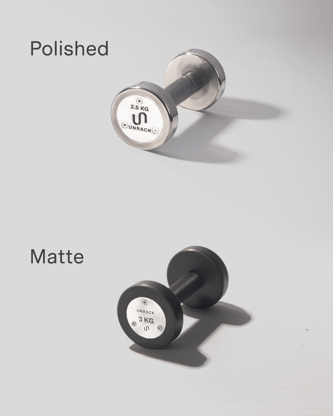 Unrack NoChrome Steel Dumbbells – Even Set (2/4/6/8/10 KG pairs) - UNRACK