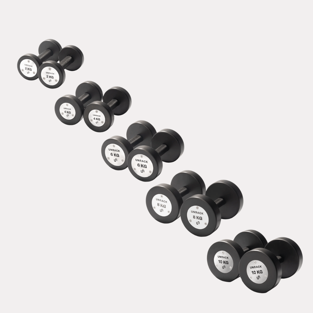Unrack NoChrome Steel Dumbbells – Even Set (2/4/6/8/10 KG pairs) - UNRACK