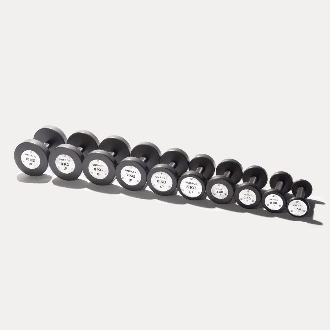 Unrack NoChrome Steel Dumbbells - Full set (1 - 10 KG pairs) - UNRACK