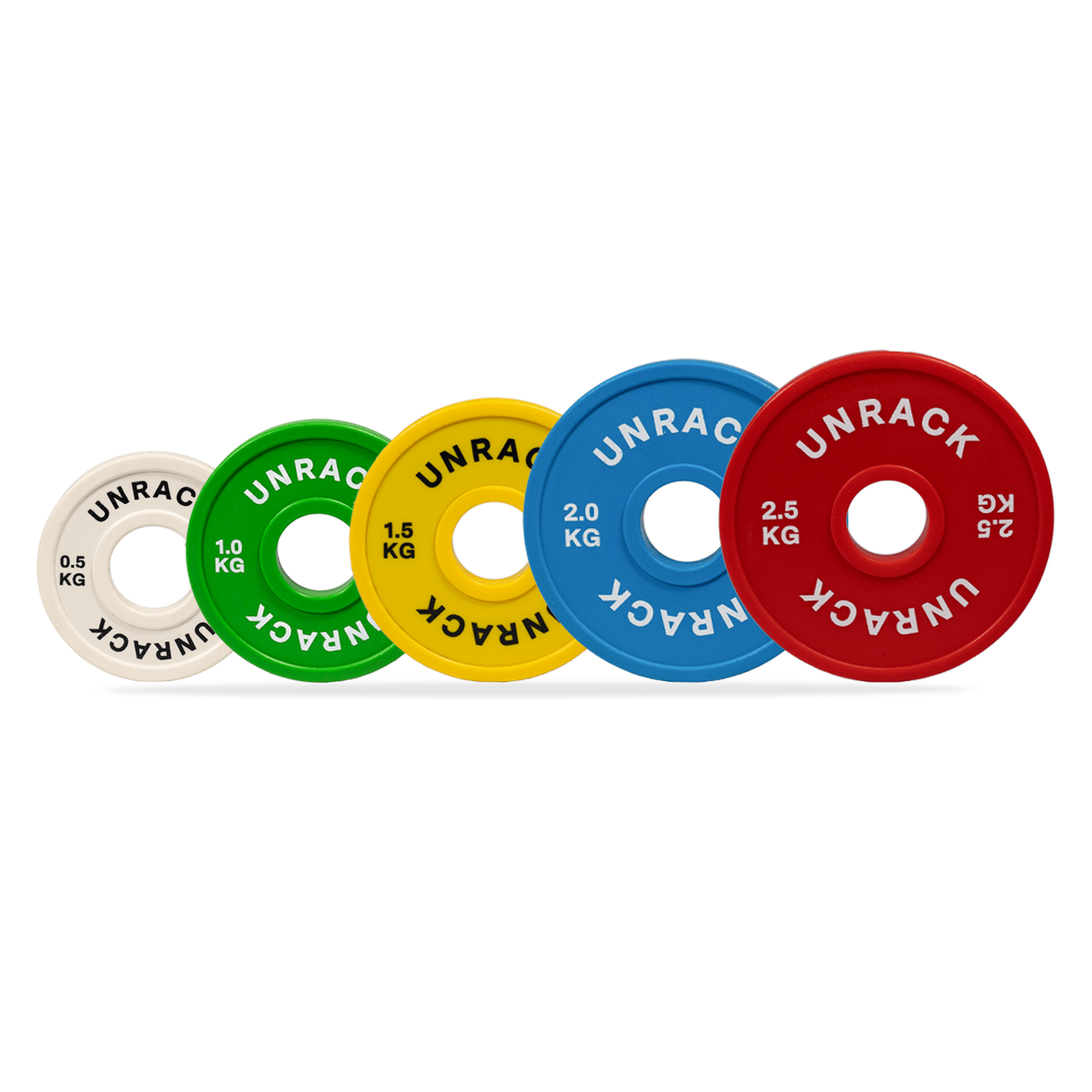 Unrack Polyurethane Fractional Plates – 0.5 - 2.5 kg pairs, IWF Colours - UNRACK